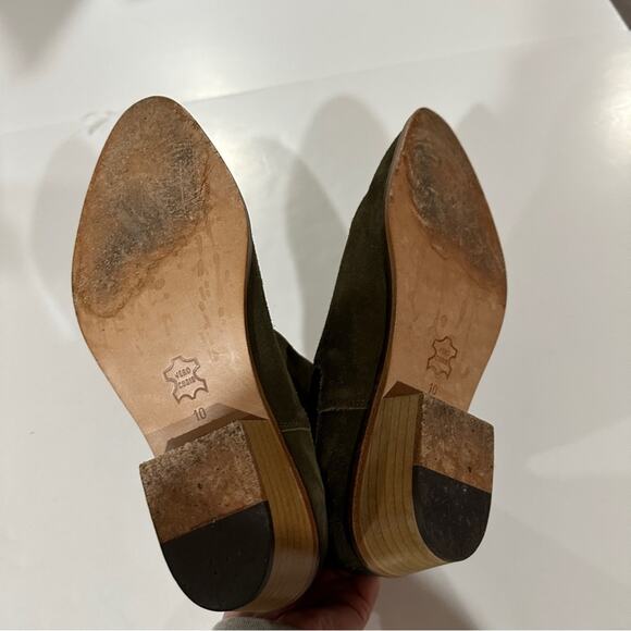 Matt Bernson Olive Green Suede Leather‎ Chelsea Booties Size 10 - Picture 10 of 11